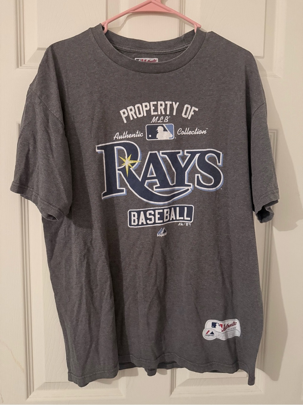 Majestic Gray Tampa Bay Rays Graphic Tee